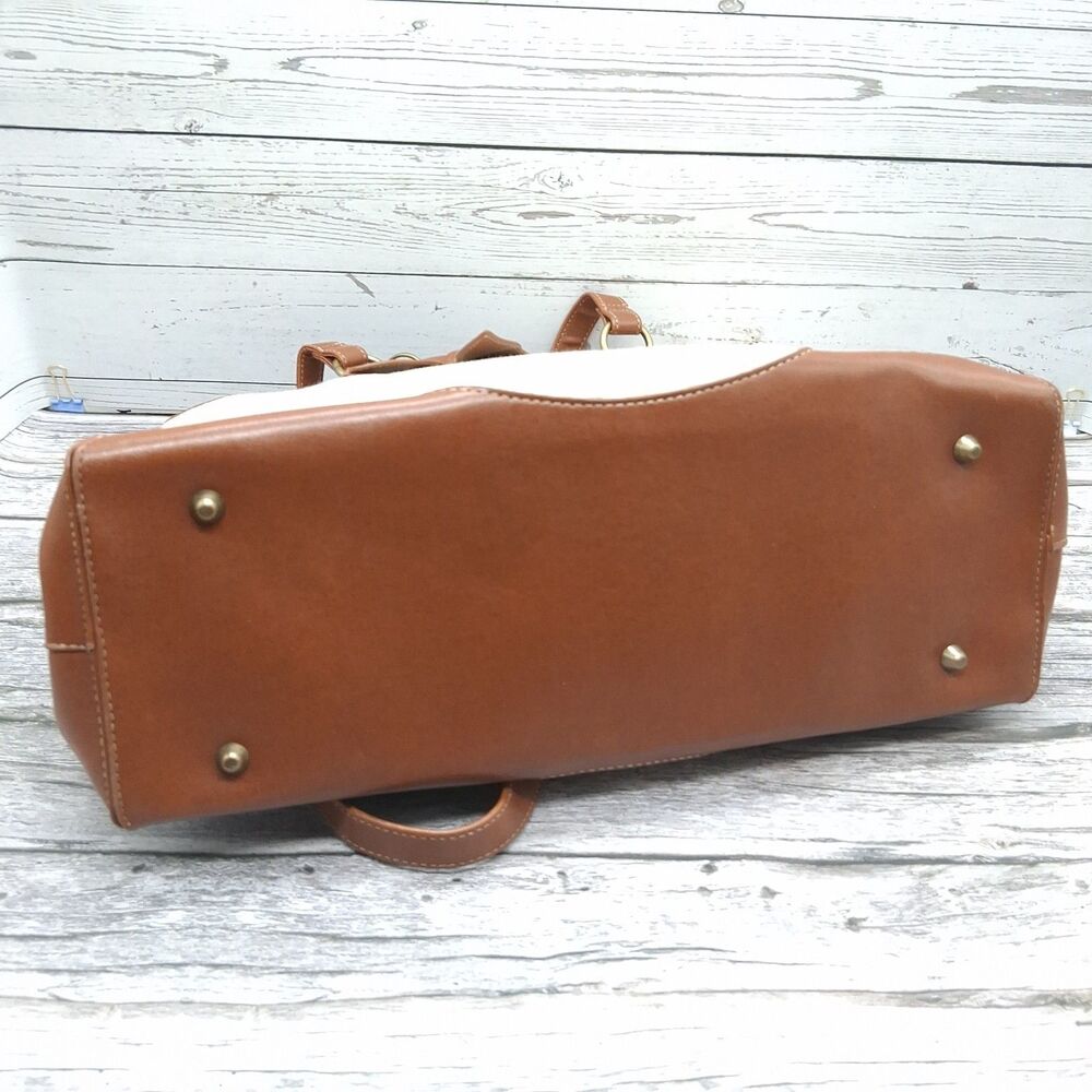 VTG Coldwater Creek Handbag Y2K Purse Tan W/Brown Faux Leather Trim & Coin Purse - Picture 12 of 16